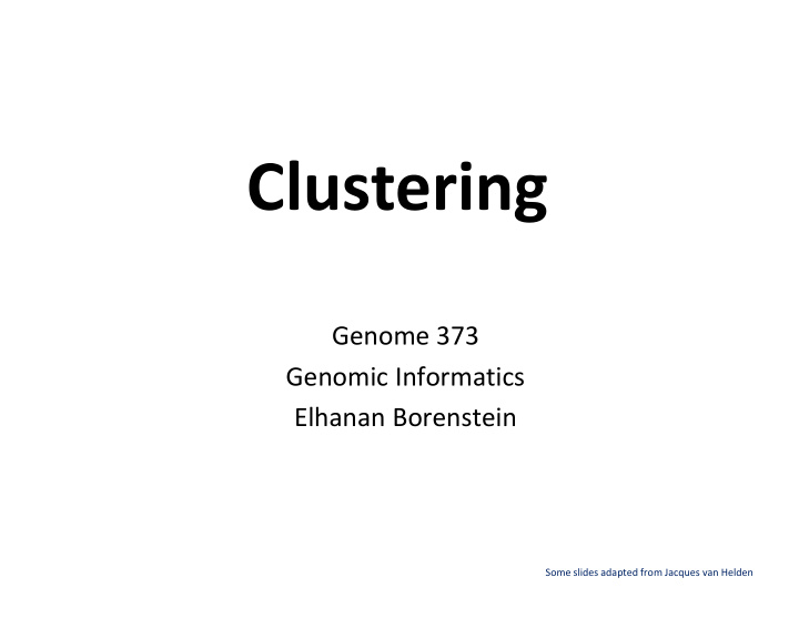 clustering