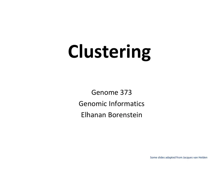 clustering