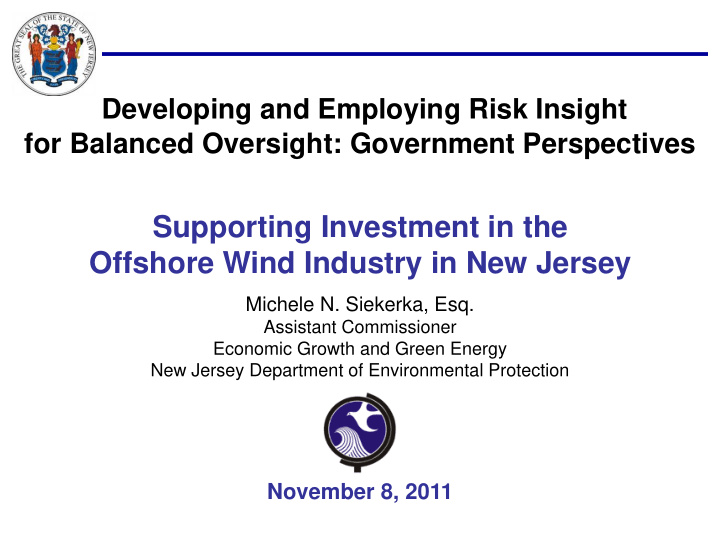 supporting investment in the offshore wind industry in