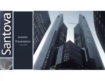 Investor  Presentation  4 June 2020  A challenging trading environment  Global Economy GDP growth