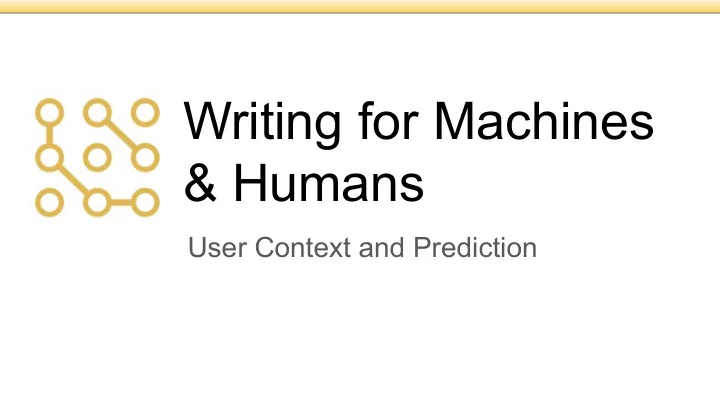 writing for machines humans