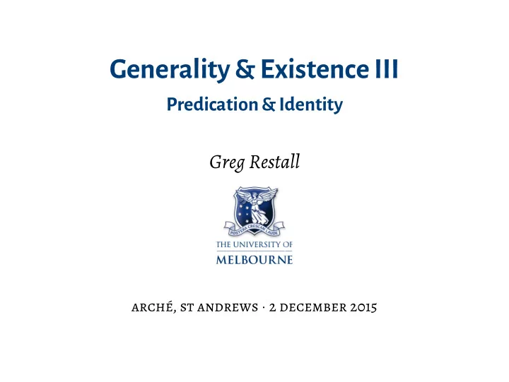 generality existenceiii