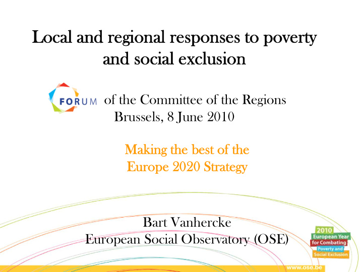 local and regional responses to poverty local and