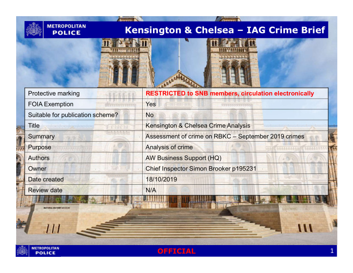 kensington chelsea iag crime brief