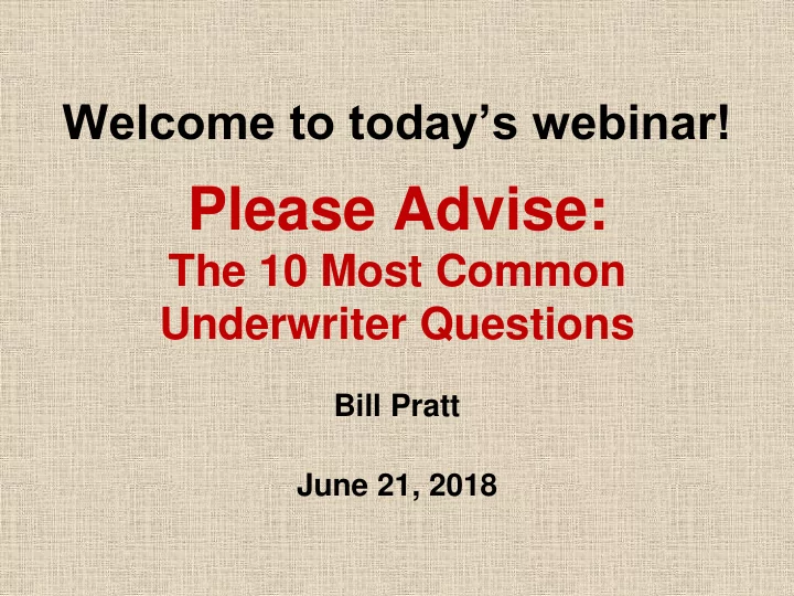 please advise