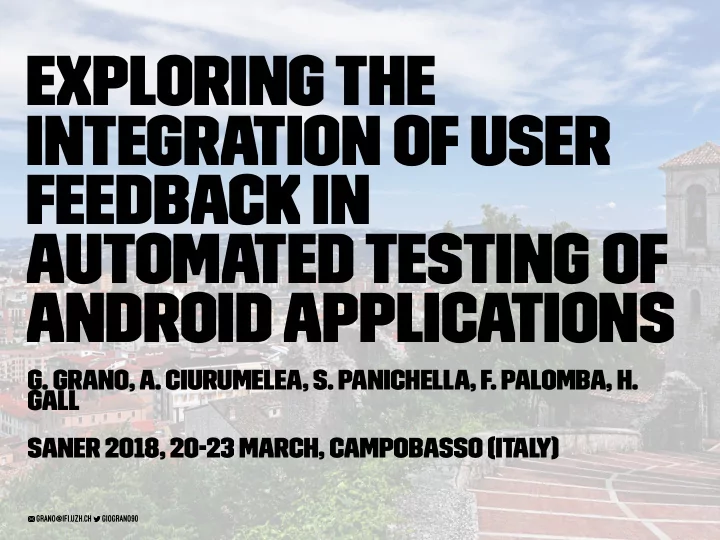 exploring the integration of user feedback in automated