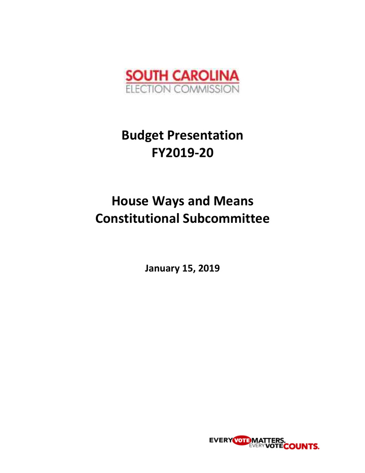 budget presentation fy2019 20 house ways and means