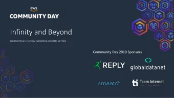 Infinity and Beyond  CHRISTINE TRAHE | PLATFORM ENGINEERING, SCOUT24 | SEPT 2019  Community Day