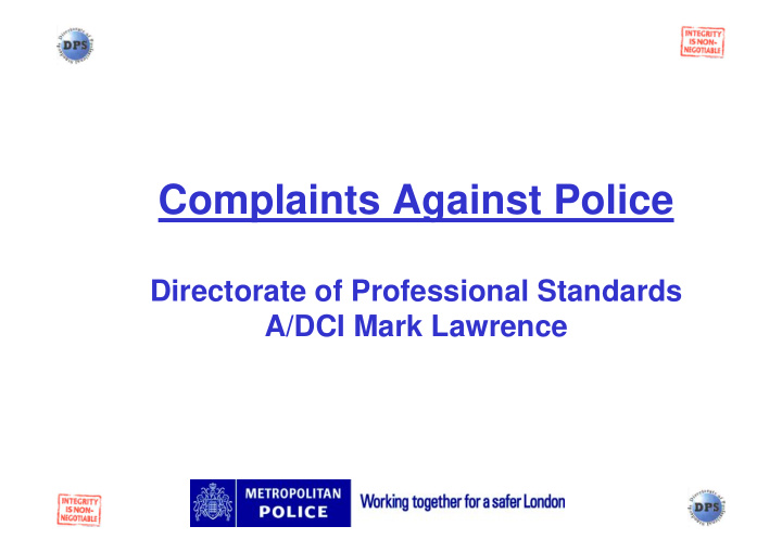 complaints against police