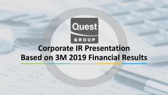 Corporate IR Presentation  Based on 3M 2019 Financial Results  01. - Overview  - Financial