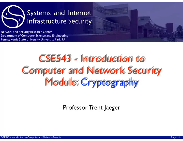 cse543 introduction to computer and network security
