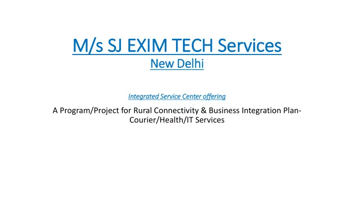 m s sj exim im tech services