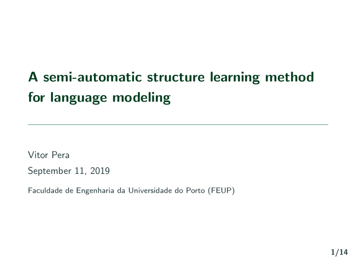 a semi automatic structure learning method for language