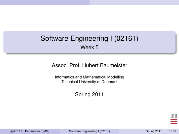 software engineering i 02161