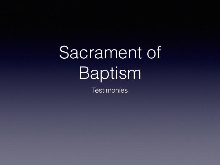 sacrament of baptism