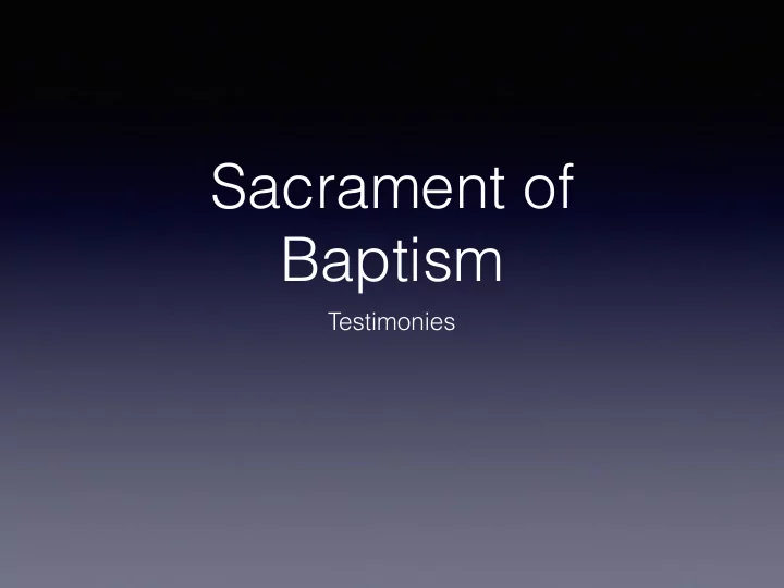 sacrament of baptism