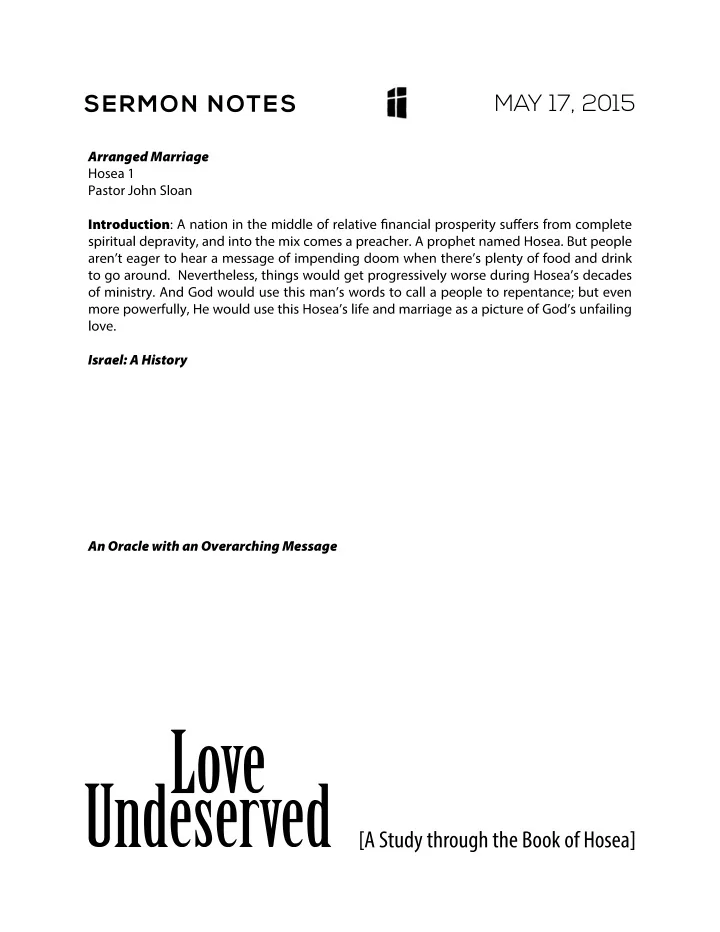 may 17 2015 sermon notes