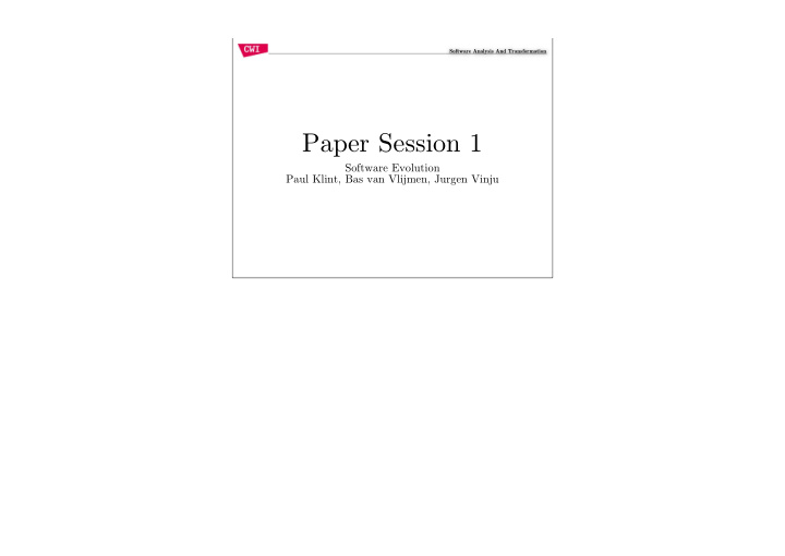 paper session 1