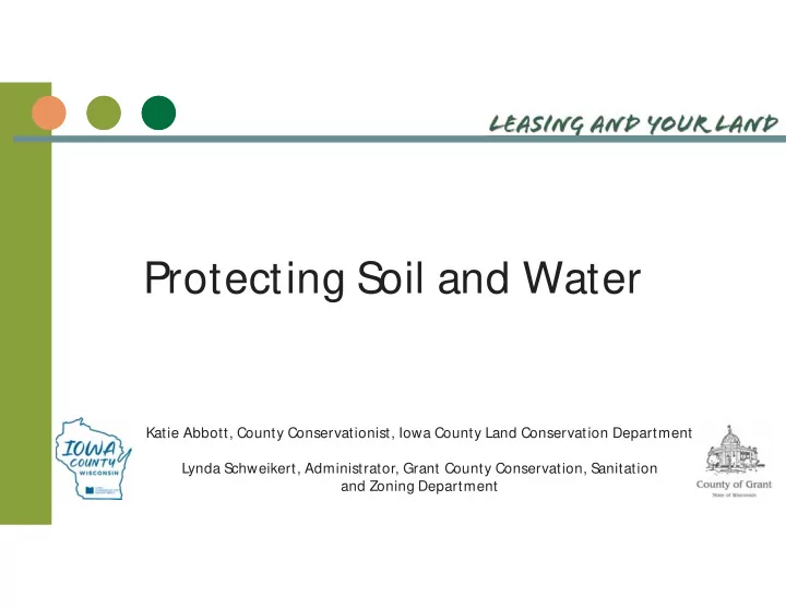 protecting s oil and water
