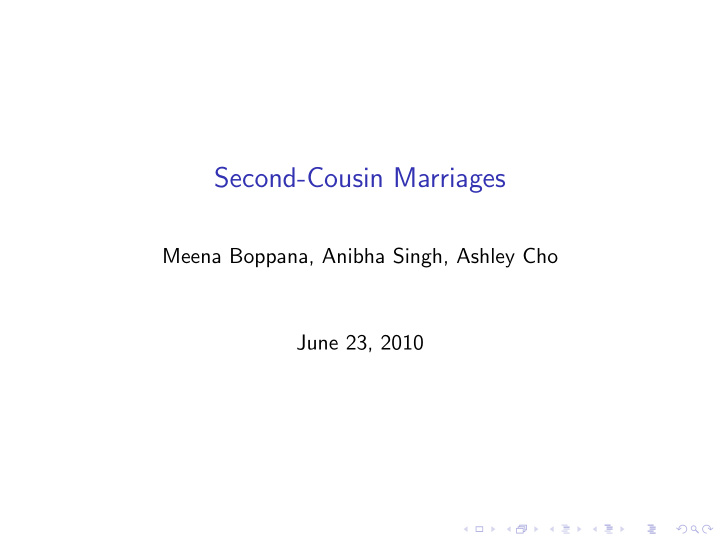 second cousin marriages
