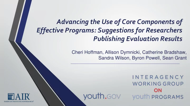 advancing the use of core components of effective