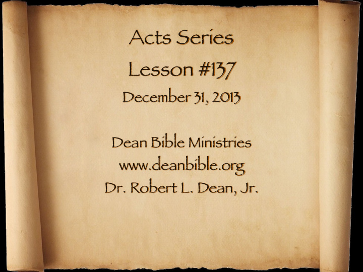 acts series lesson 137