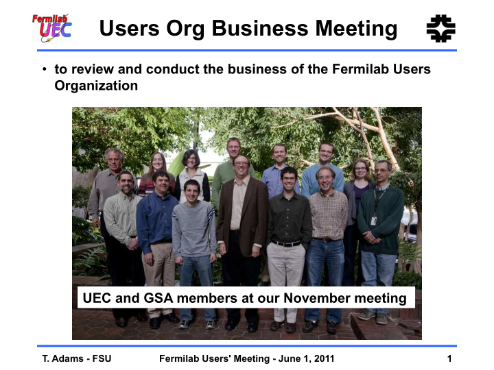 users org business meeting