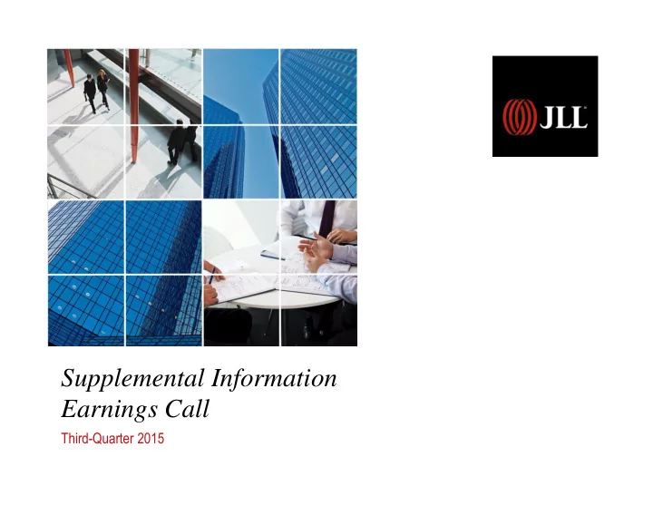 supplemental information earnings call