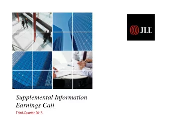 Supplemental Information  Earnings Call    Q3