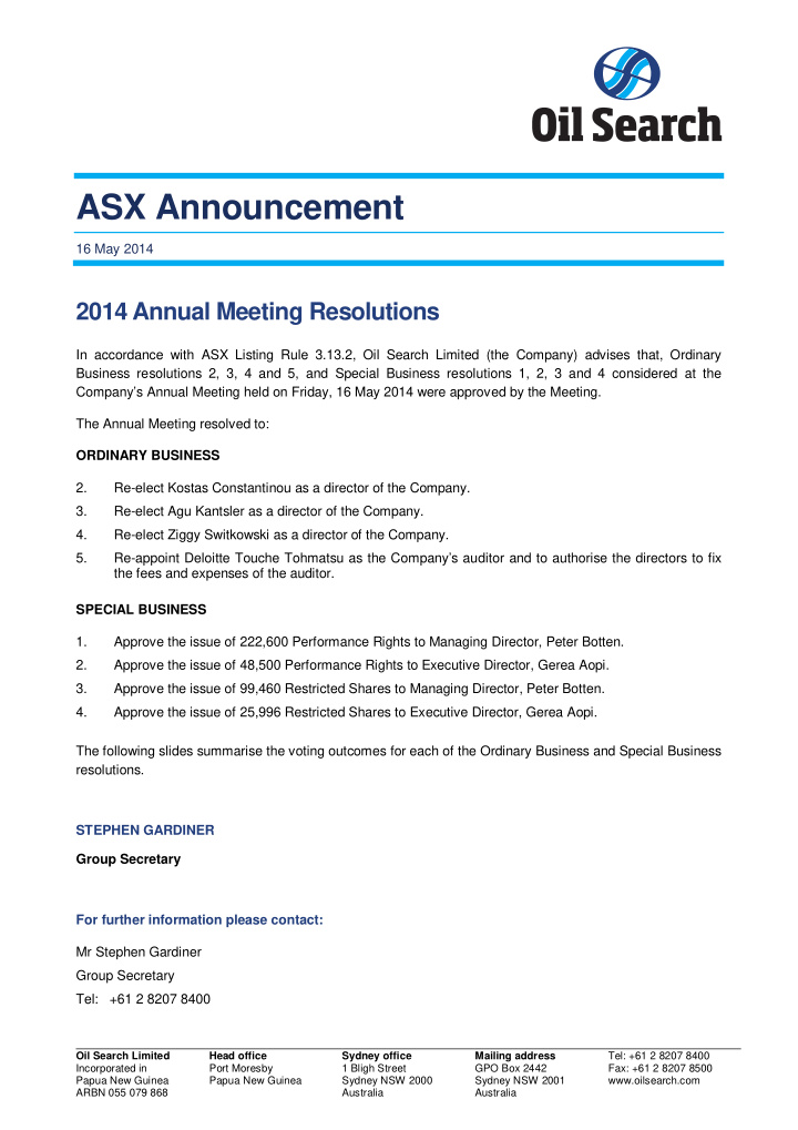 asx announcement