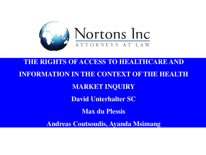 the rights of access to healthcare and information in the