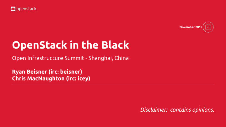openstack in the black