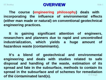 OVERVIEW  OVERVIEW  IIT Bombay  Slide 1  The course (engineering philosophy) deals with