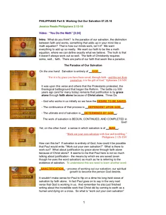 1 about? It  s not so much a matter of what we do to get to Heaven as  much as it is a response