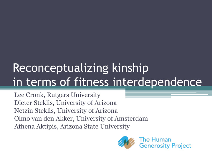 in terms of fitness interdependence