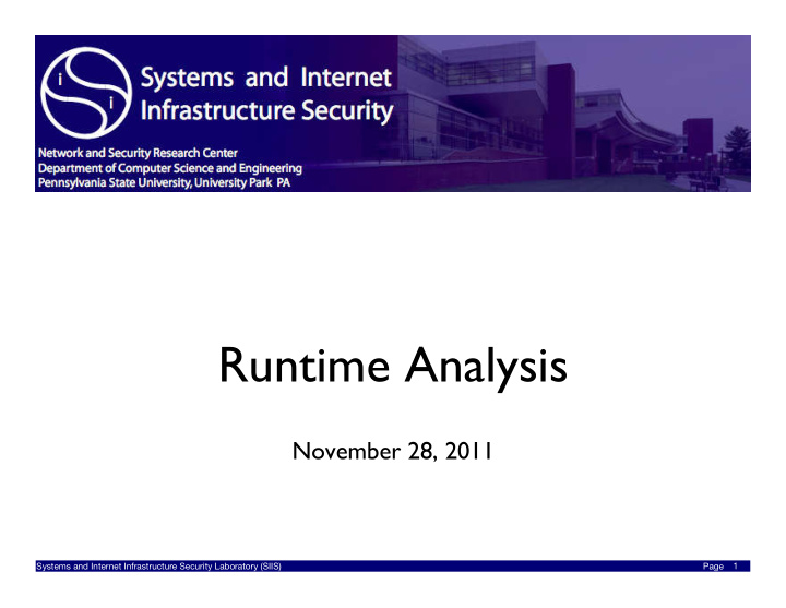 runtime analysis