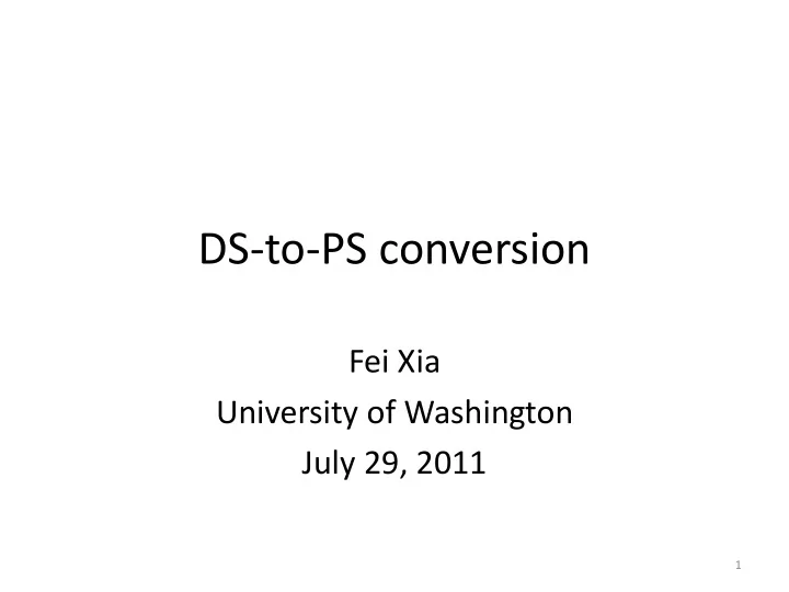 ds to ps conversion