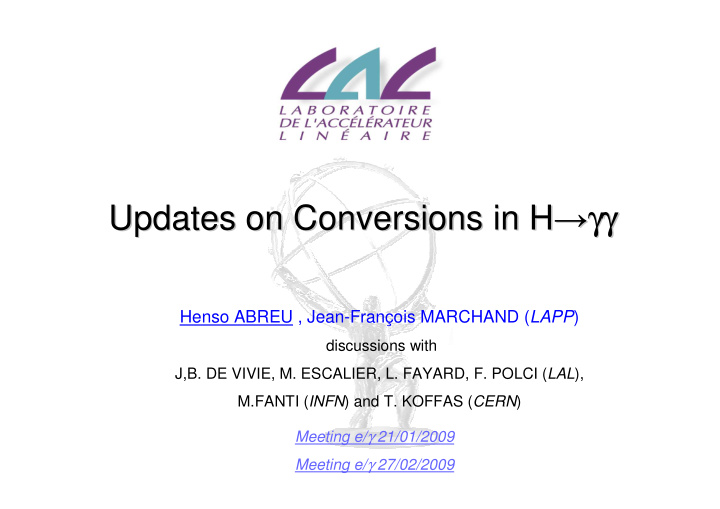 updates on conversions in h updates on conversions in h