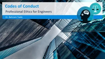 Codes of Conduct  Regula9ng  responsibility        Guidelines for responsible