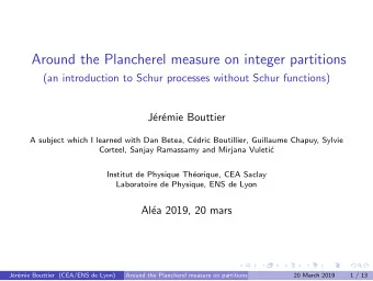 Around the Plancherel measure on integer partitions  (an introduction to Schur processes without