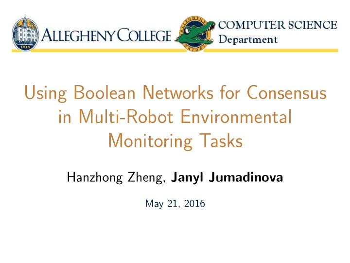 using boolean networks for consensus in multi robot