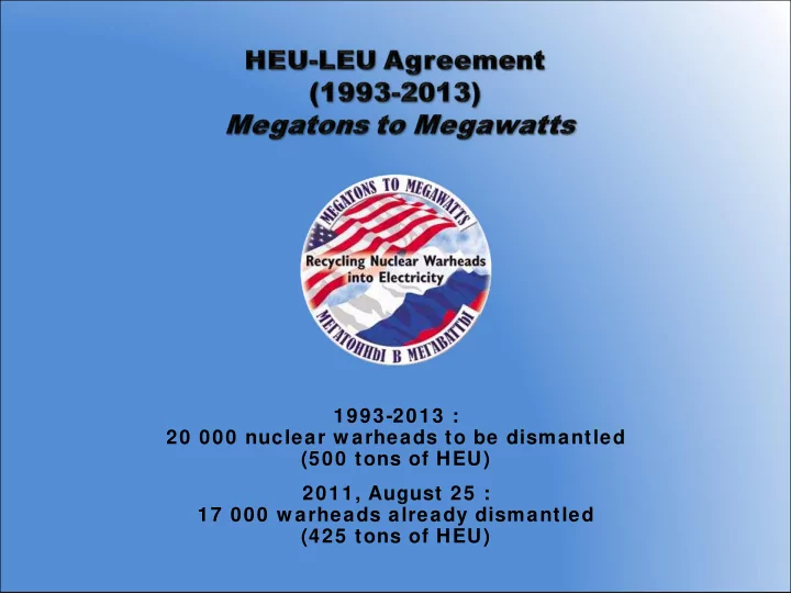 1993 2013 20 000 nuclear w arheads to be dismantled 500