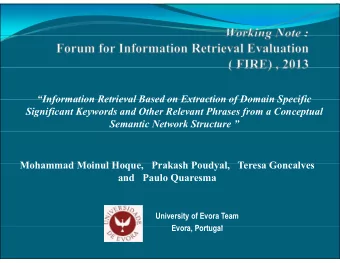 Information Retrieval Based on Extraction of Domain Specific  Information Retrieval Based on