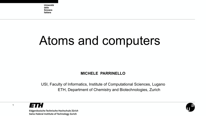atoms and computers