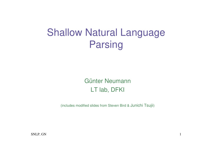 shallow natural language parsing