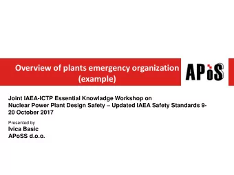 (example)  Joint IAEA-ICTP Essential Knowladge Workshop on Nuclear Power Plant Design Safety
