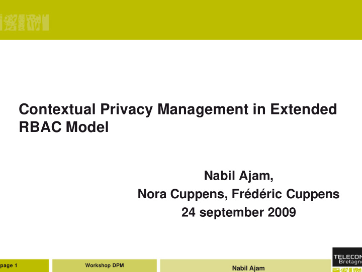 contextual privacy management in extended rbac model