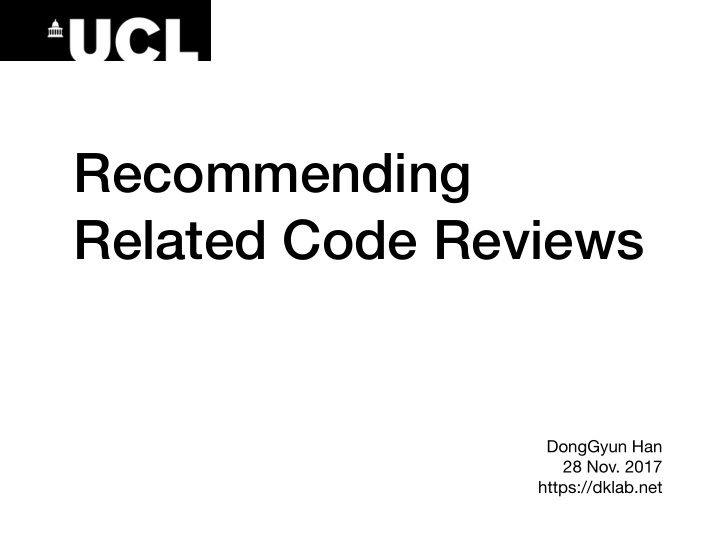 recommending related code reviews