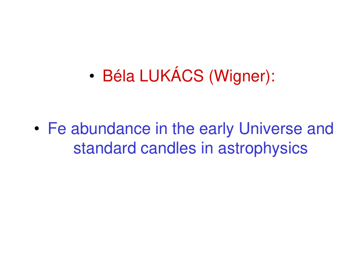 fe abundance in the early universe and