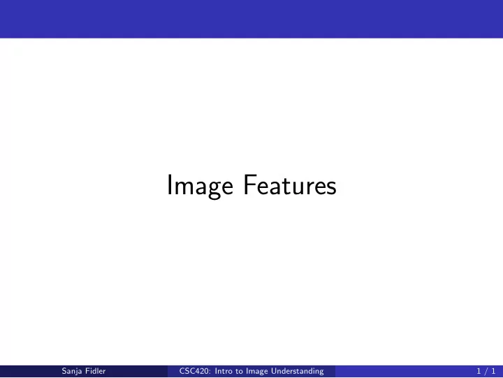 image features